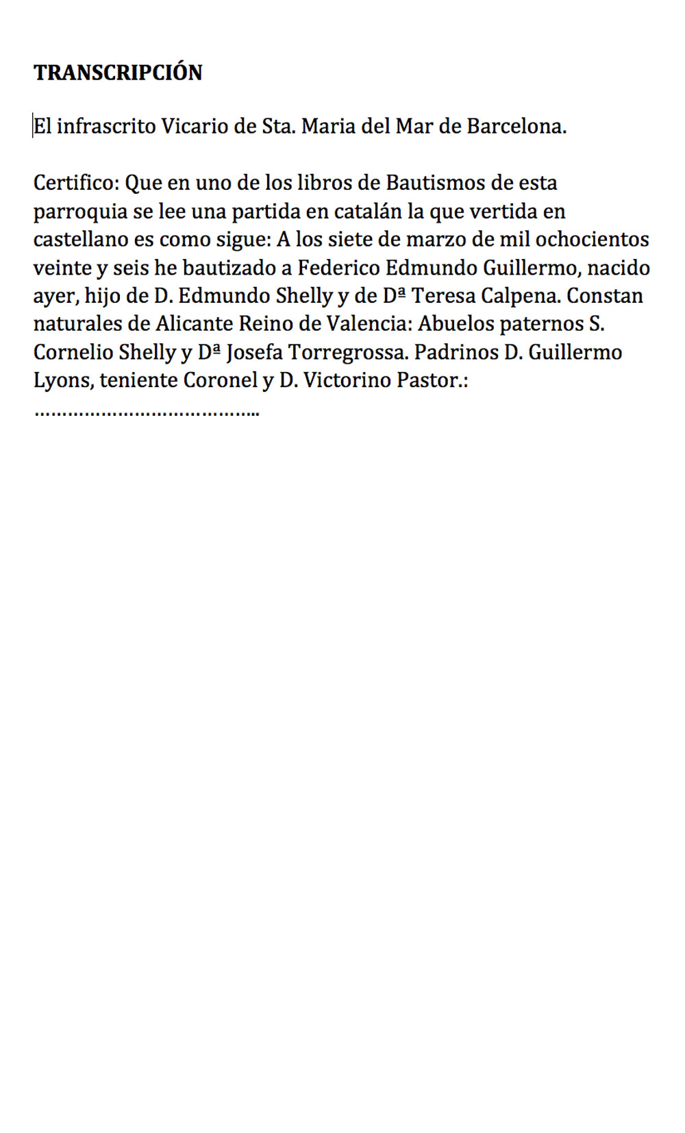 Transcripción.