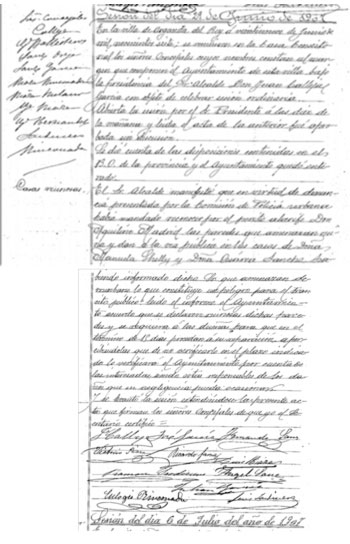 Acta del Ayuntamiento de Arganda en la que se acuerda comunicar a Manuela Shelly Fernández de Córdoba la obligación de reparar un muro de su propiedad, lindante con la vía pública.