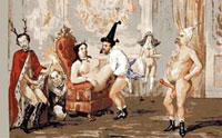 Caricaturas de Isabel II, conocida por su vida promiscua.