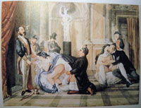 Caricaturas de Isabel II, conocida por su vida promiscua.