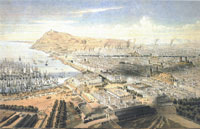 Barcelona. Litografía de Alfred Guesdon (1853)